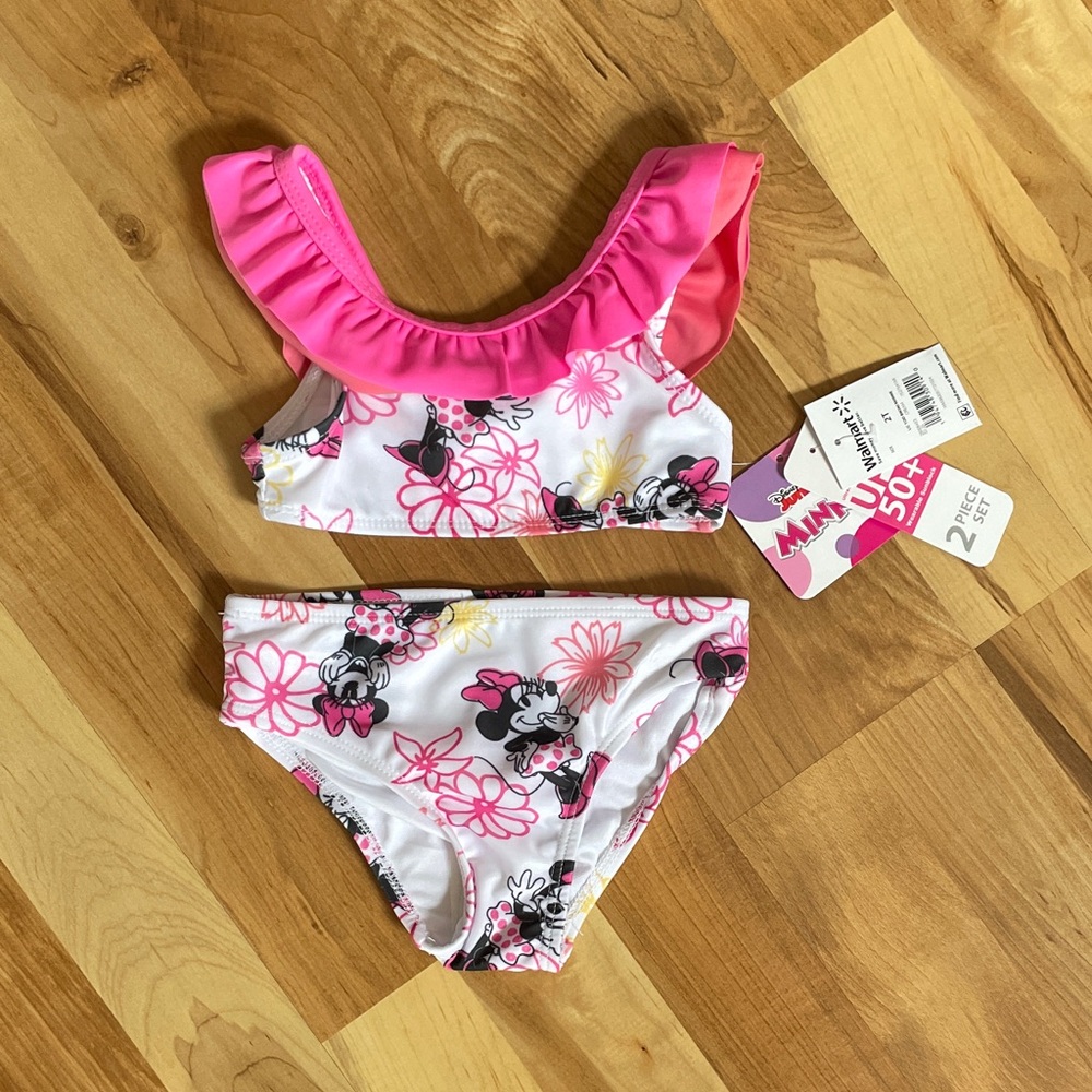Disney Junior Minnie Mouse Two Piece Swim Suit - Girls Various Sizes